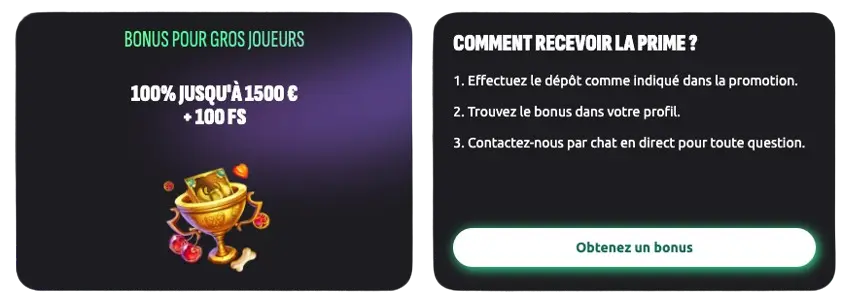 Hexabet Bonus pour gros joueurs